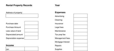 Rental Property Expenses Form ≡ Fill Out Printable Pdf Forms Online