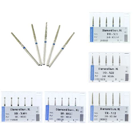 10pcs Dental Diamond Burs Drill 22 Sizes FG XL For High Speed Handpiece