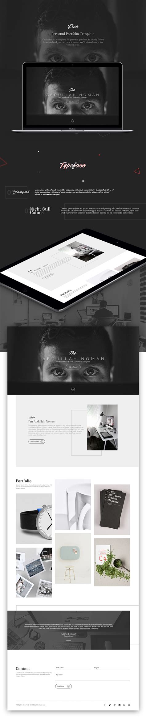 Free Personal Portfolio Template :: Behance