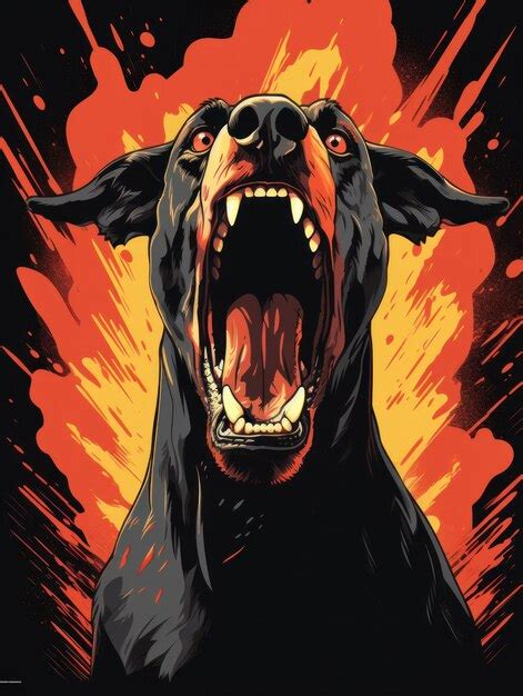 Premium Ai Image An Angry Dog Face Print For Tshirts