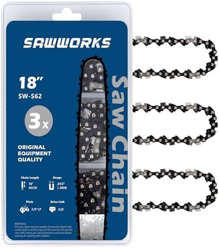 Amazon SawWorks 3 Pack 18 Inch Chainsaw Chain SW S62 3 8 LP