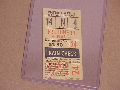 NEW YORK YANKEES Ticket Stub Yankee Stadium June 14, 1963 Vs Detroit ...