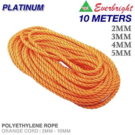 10Mtrs Ent Nylon PE Rope Tali Lubid Evelon Polyethylene Cord 2mm