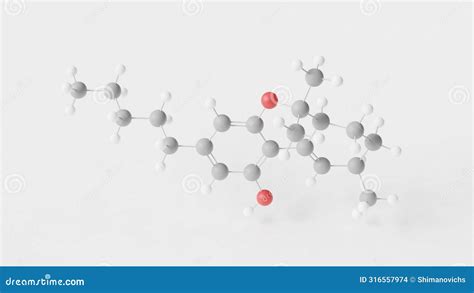 Delta 10 Tetrahydrocannabinol Molecule 3d Molecular Structure Ball