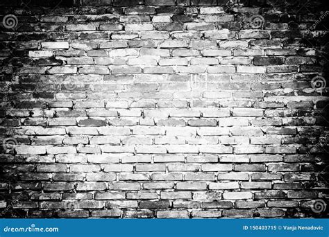 R Tro Style De Vieux Mur De Briques Noir Et Blanc Image Stock Image