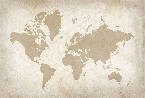 Vintage world map on old parchment p | Textures ~ Creative Market