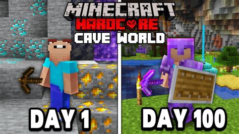 I Survived Days Of Hardcore Minecraft In A Cave Only World Here