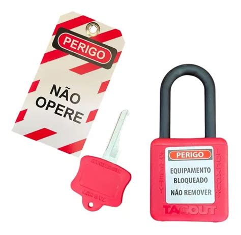 Kit Cadeado De Bloqueio Vermelho Etiqueta De Bloqueio Parcelamento