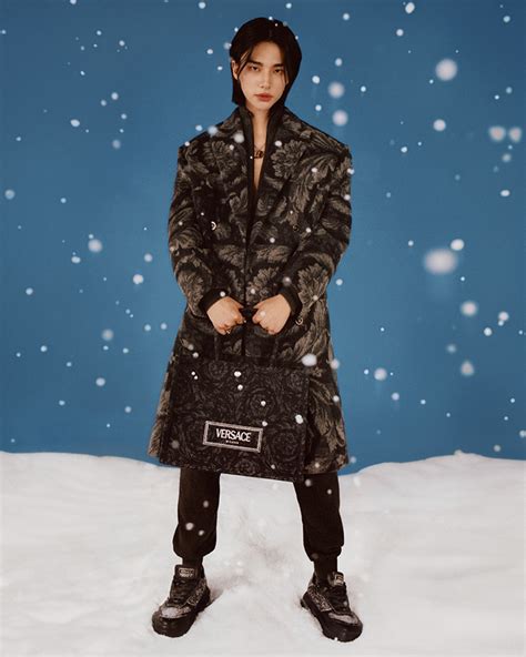 K Pop Star Hyunjin Models Versace Holiday Collection