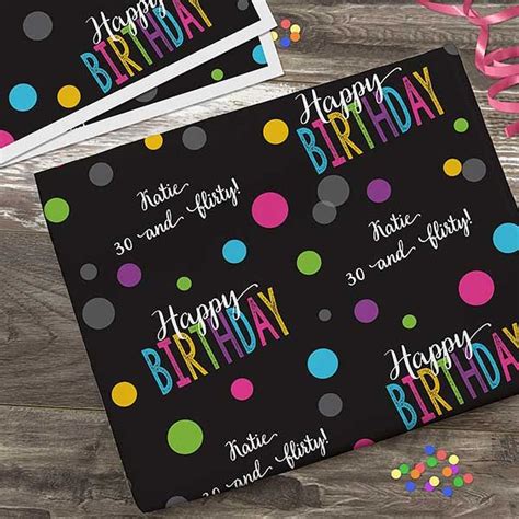 Bold Birthday Personalized Wrapping Paper Sheets