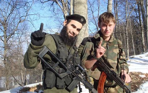 Chechen Commander With Another Fighter During The 2nd Russio Chechen