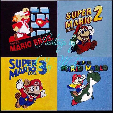 Super Mario Paintings Super Mario Gift Super Mario Decor | Etsy | Super ...