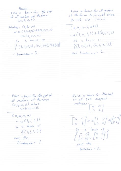 basis  dimension examples math  studocu