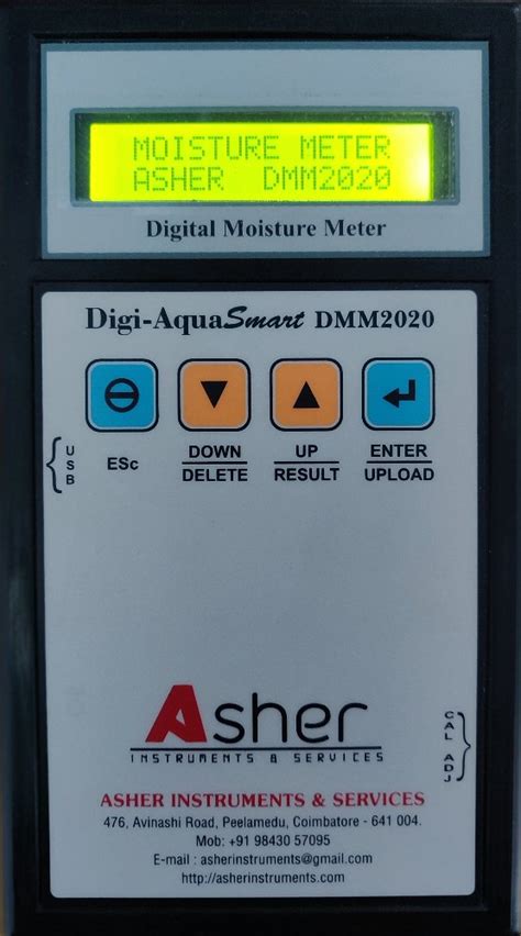 Asher Black Universal Digital Moisture Meter With Usb Storage Output