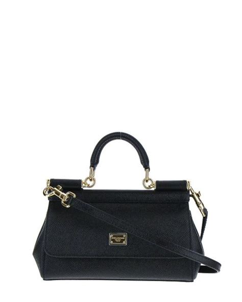 Dolce And Gabbana Leather Small Sicily Bag In Dauphine Calfskin In Black