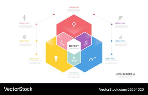 Infographic Hexagon Venn Diagram Chart Template Vector Image