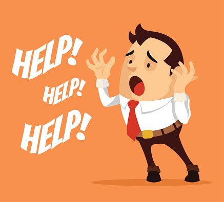 Man Character Need Help Vector Flat Cartoon Illustration Stock ...