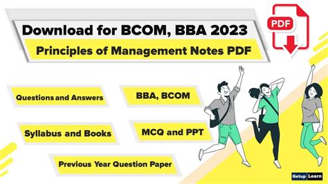 Principles Of Management Notes Pdf Bcom And Bba