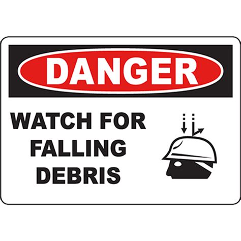 Danger Watch For Falling Debris Sign Graphic Products