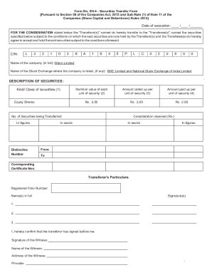 Fillable Online Securities Transfer Form SH 4 Fax Email Print PdfFiller