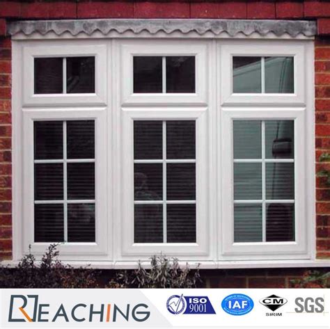 Conch Profile Amercian Style White Upvc Pvc Casement Window With Grill