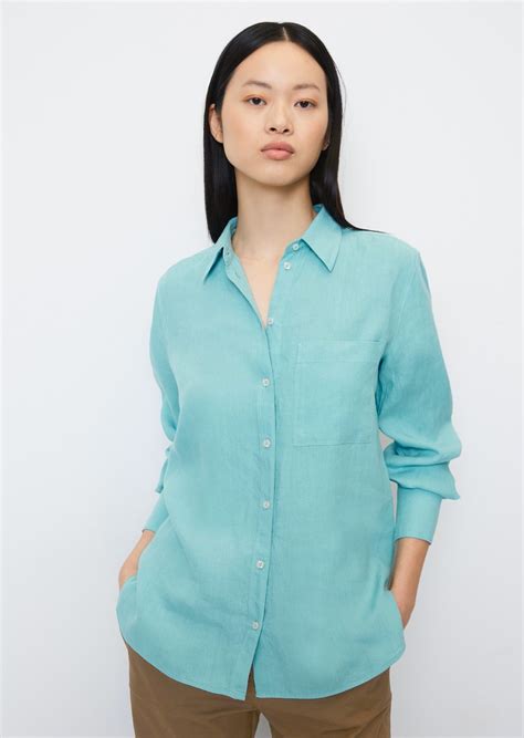 Marc Opolo Leinen Bluse Regular Aus Leichter Qualität Sea Blue