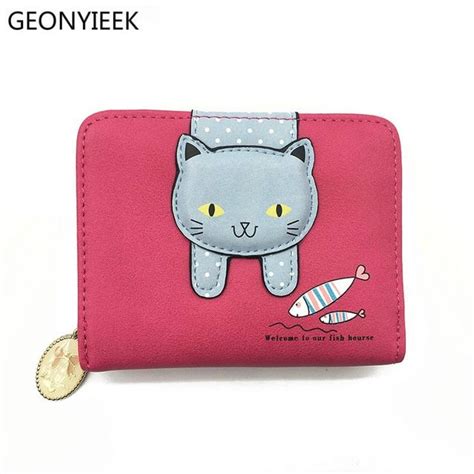 Women Cute Cat Wallet Small Zipper Girl Wallet Brand Designed Pu