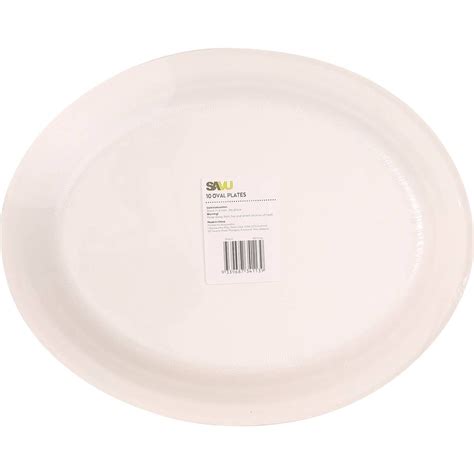 Savu Sugarcane Pulp 32cm Oval Plates 10 Pack Woolworths