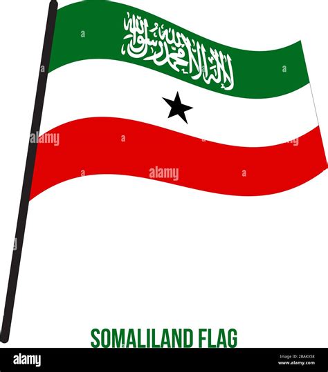 Somaliland Flag Waving Vector Illustration on White Background ...