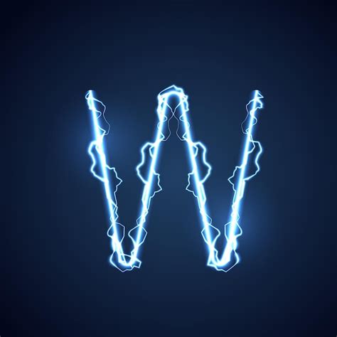 Premium Vector Blue Lightning Style Letter Or Alphabet W Lightning