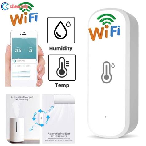 Tuya Wi Fi Sem Fio Inteligente De Temperatura E Umidade Sensor De Mini