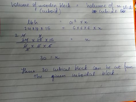 A Wooden Block Measures 24cm By 18cm By 15cm How Many Cubical Blocks