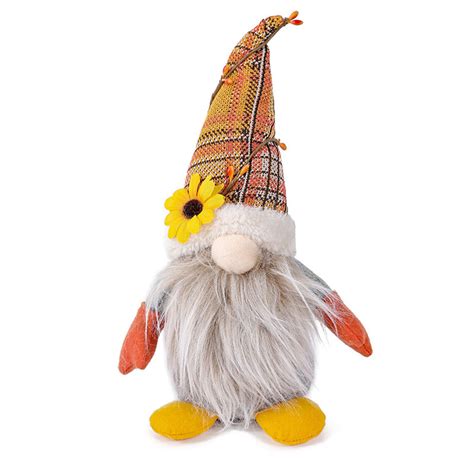 Fall Gnome Plush Cute Autumn Sunflower Standing Stuffed Gnome Faceless