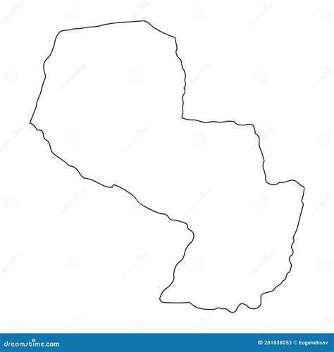 Highly Detailed Paraguay Map With Borders Isolated On Background Stock