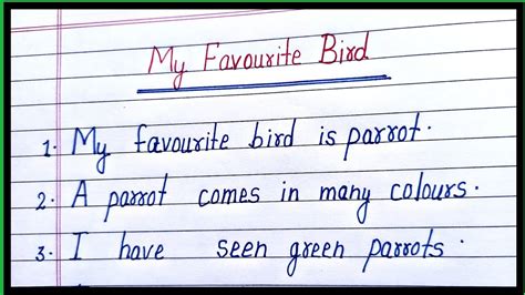 Essay On My Favourite Bird In English10 Lines On My Favourite Bird