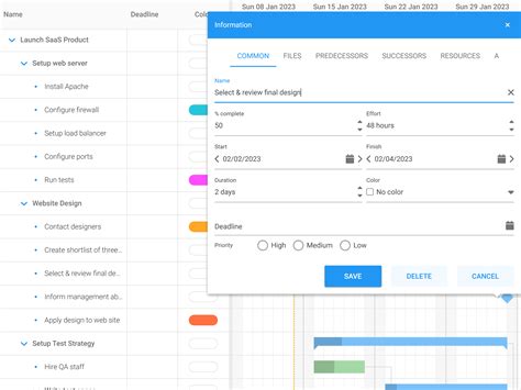 Bryntum Gantt Task Editor Customization Angular