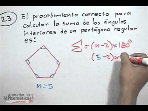 Ejercicio de la suma de los ángulo interiores de un pentágono regular