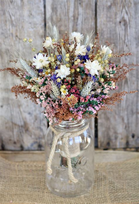 Country Girl Dry Flower Bouquet Fall Rustic Wedding Bouquet Etsy