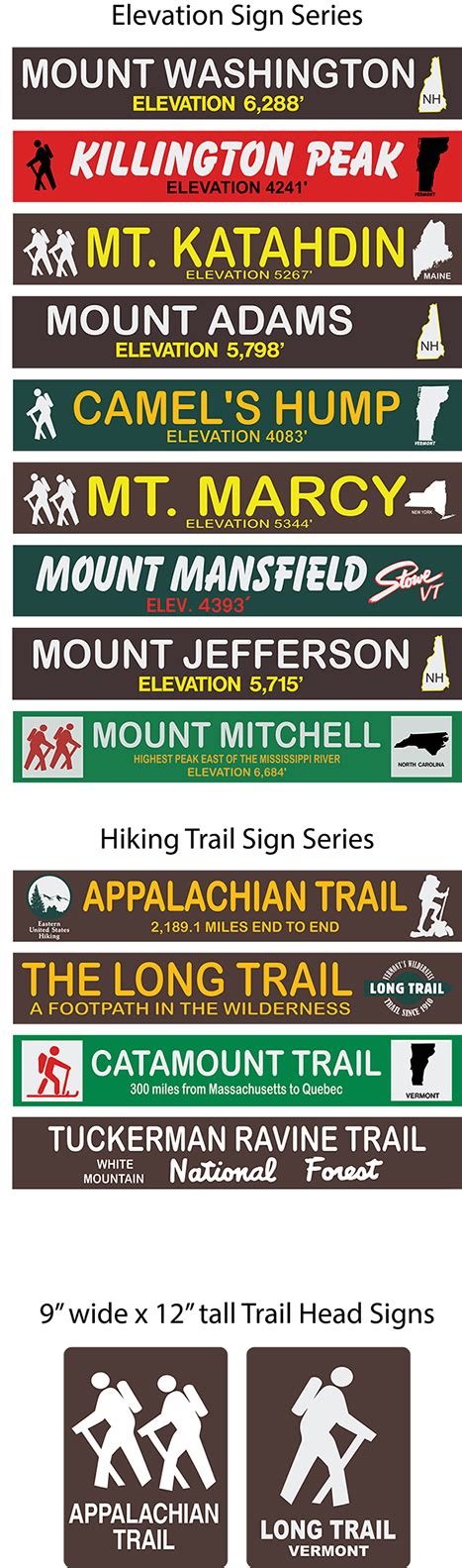 Authentic Trail Signs- Hiking Trail Signs