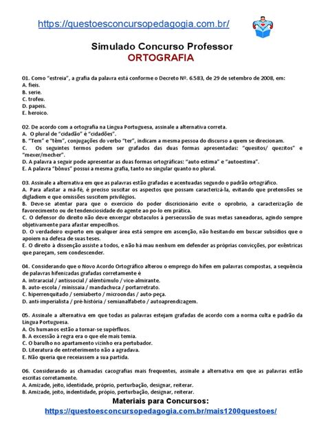 Simulado De Concurso Para Professor