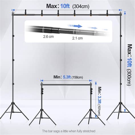 Emart Backdrop Stand X Ft Wxh Photo Studio Adjustable Background