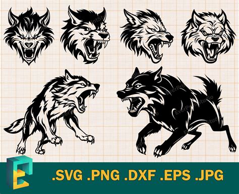 Wolf Svg Cricut Wolves Bundle Svg Wolf Head Silhouette Wolves Clipart Wolves Pack Cut Files