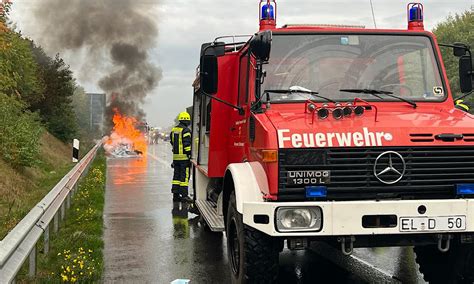 Twist Feuerwehr löscht brennenden Pkw auf A31 Was los in