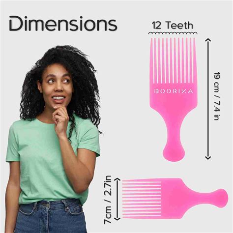 afro comb pink boorika