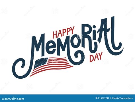 Memorial Day Hand Lettering Greeting Card With Letters In Retro Style