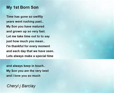 My 1st Born Son - My 1st Born Son Poem by Cheryl j Barclay