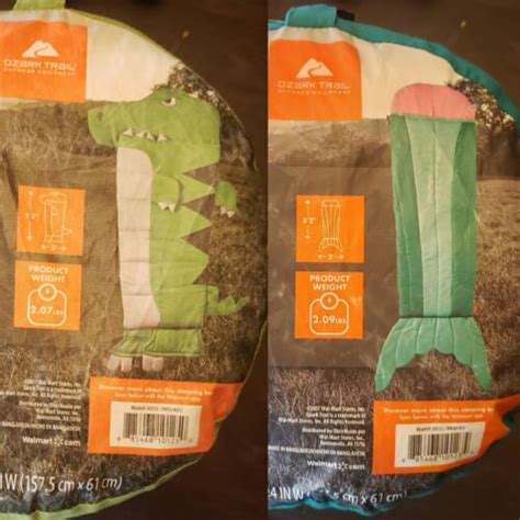 Lot Of 2 Ozark Trail Cool Weather Kids Sleeping Bags Rexasaurus And