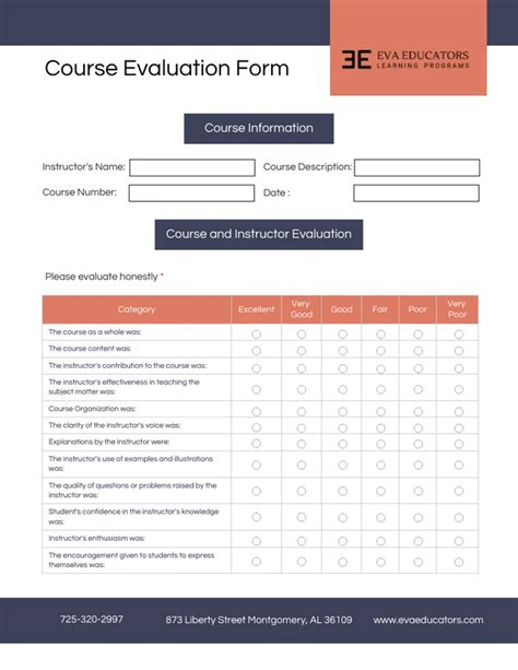 Course Training Program Evaluation Form Template Venngage