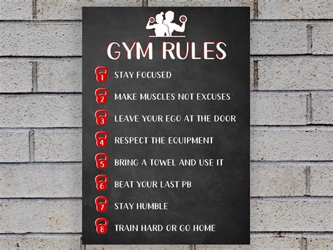 Gym Rules A3 Adhesive Sign - Etsy UK | Gym rules, Gym quote, Gym interior