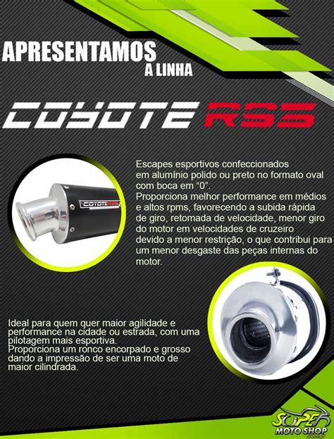 Escape Ponteira Coyote RS3 Aluminio Preto Oval XRE 300